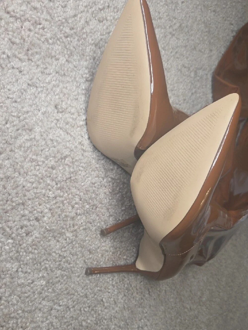 Steve Madden Brown Patent Over-the-Knee Stiletto Boots